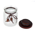 300ml Glass Food Storage Canisters cookie jars with wooden lid